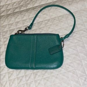 NWOT Green Coach Wristlet